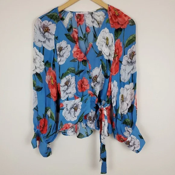 Parker Sheridan Maritime Wildflower Wrap Blouse - Picture 2 of 11